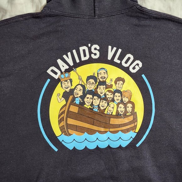 David Dobrik David’s Vlog Black Hoodie XXL Sleeve Logo Vlog Squad - Picture 9 of 14
